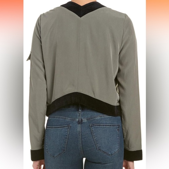 BCBGeneration Olive Green Cropped Bomber Jacket - Picture 6 of 6